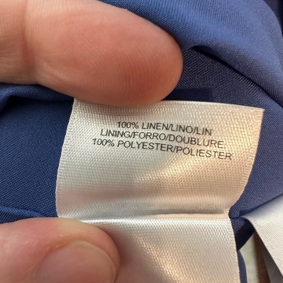 Anne Klein 100% Linen Chambray Sleeveless Mandarin Collar swing Dress Size Small - Picture 11 of 12